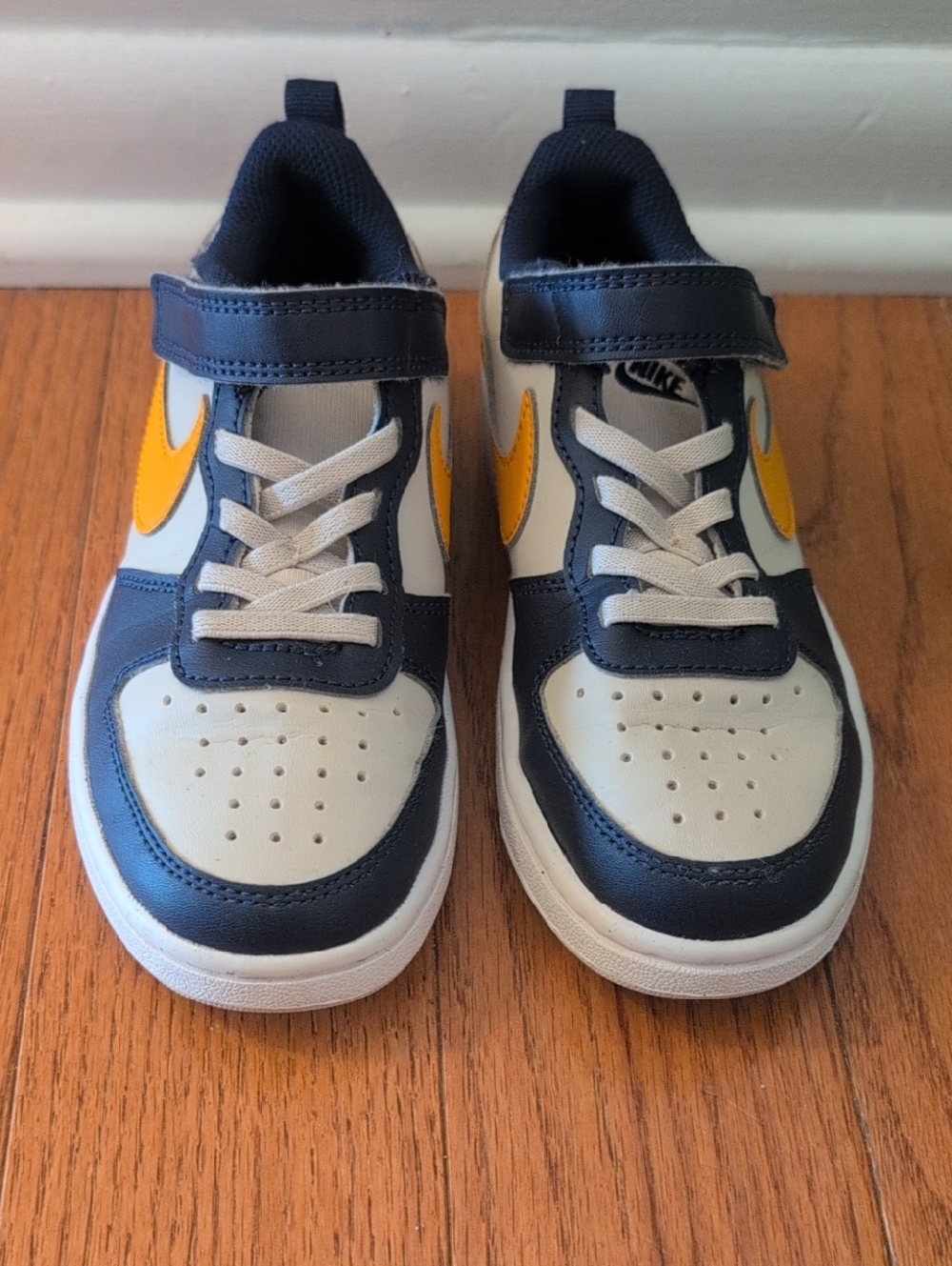 Nike Kids Navy, Orange & White Athletic Sneakers- Size 13